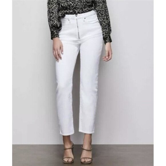 Good American Womens White Good Vintage High Waist Exposed Zip Jeans SZ‎ 6/28 - Picture 1 of 10